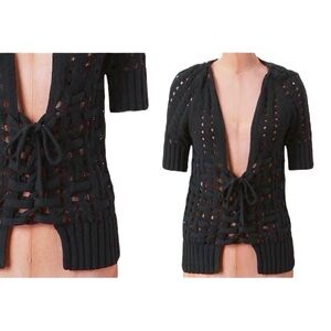 Anthropologie Black Knit Cardigan